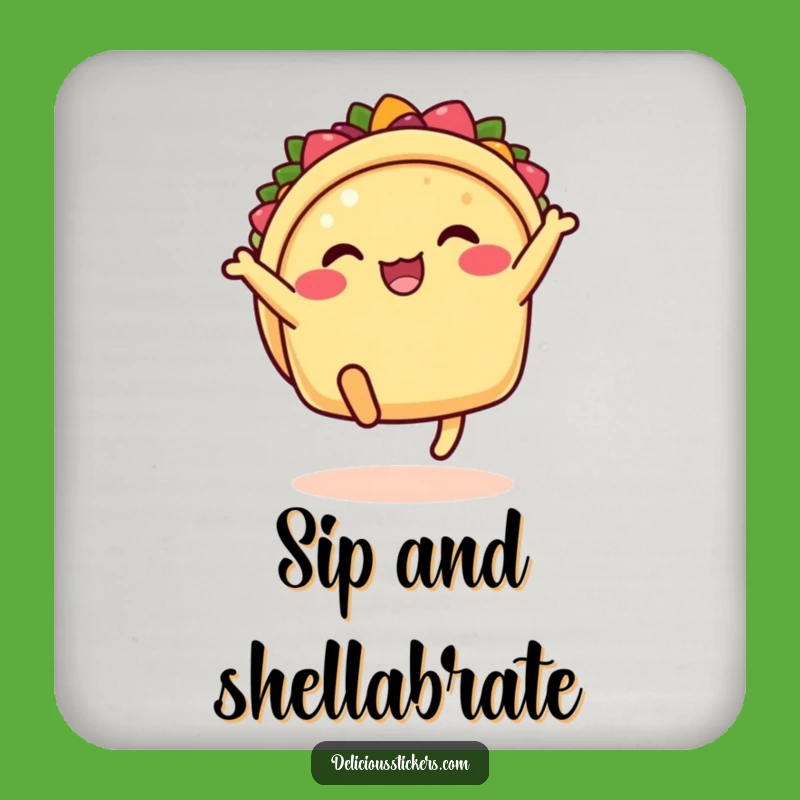 Funny Taco Kick Coaster: Protect Surfaces with Festive Cartoon Fun