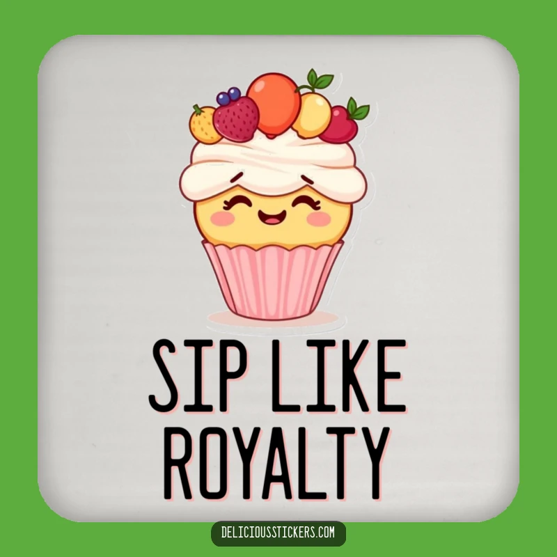Funny Cupcake Crown Coaster: Protect Your Surfaces with Sweet Royalty