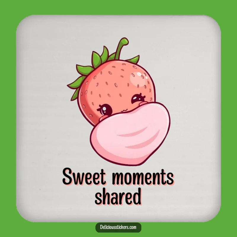 Funny Shy Strawberry Coaster - Cute Sweet Drink Protector Gift