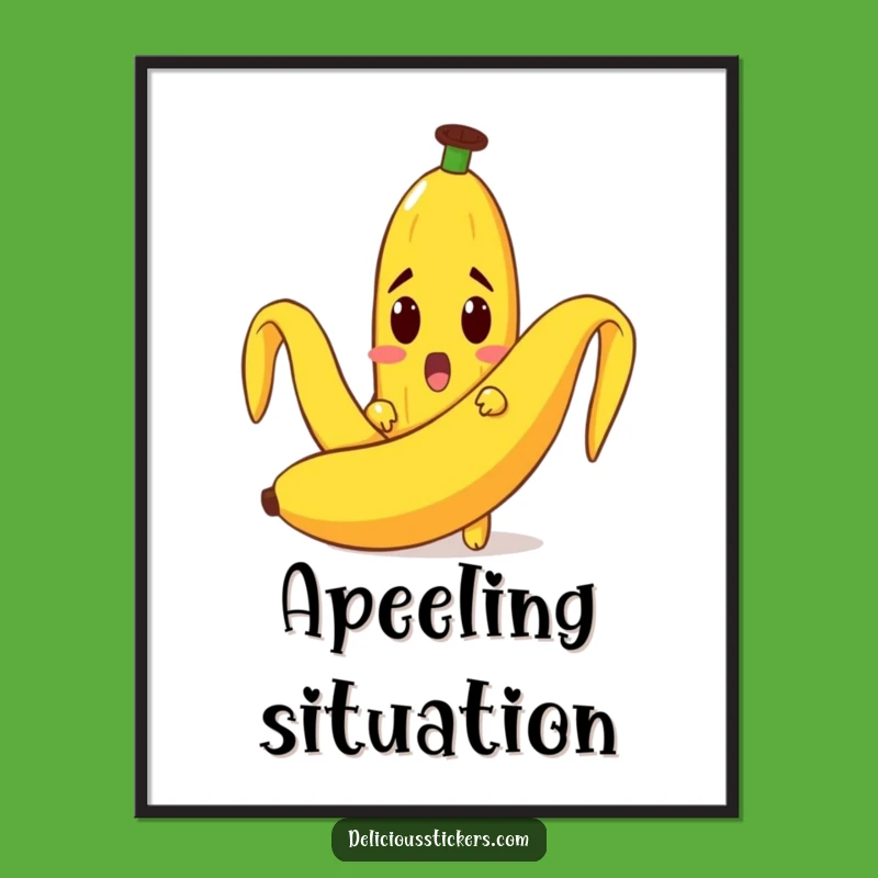 Funny Surprised Banana Poster: Whimsical Wall Art for Laugh Lovers Gift