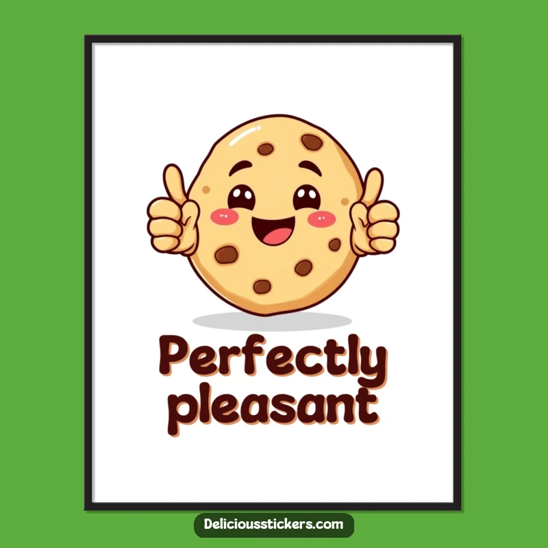 Funny Cookie Poster - Happy Character Art, Perfect Funny Gift Poster!