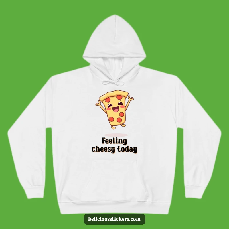 Funny Pizza Slice Jumping Hoodie: Cozy Up with Delicious Cartoon Fun