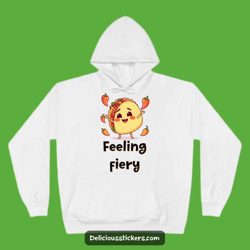 Funny Taco Juggling Hoodie: Warm Spicy Character, Cozy Humorous Foodie Apparel