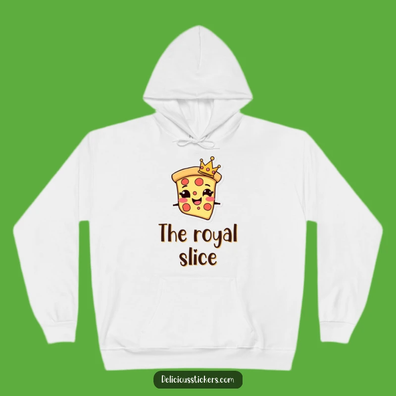 Funny Pizza Crown Hoodie: Regal Slice Sweatshirt - Cozy & Cheesy!