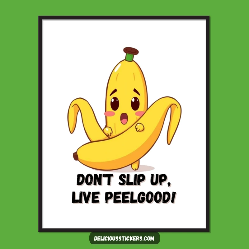 Funny Free Printable Wall Art: Banana Peel Surprise, Downloadable Decor