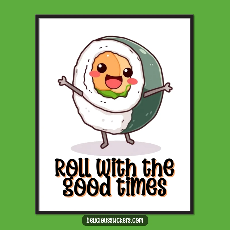 Free Printable Funny Sushi Wall Art - Whimsical Foodie Decor Downloadable