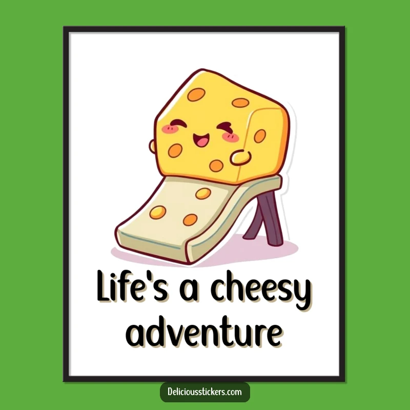 Free Printable Wall Art: Winking Cheese Slide Decor - Funny Downloadable