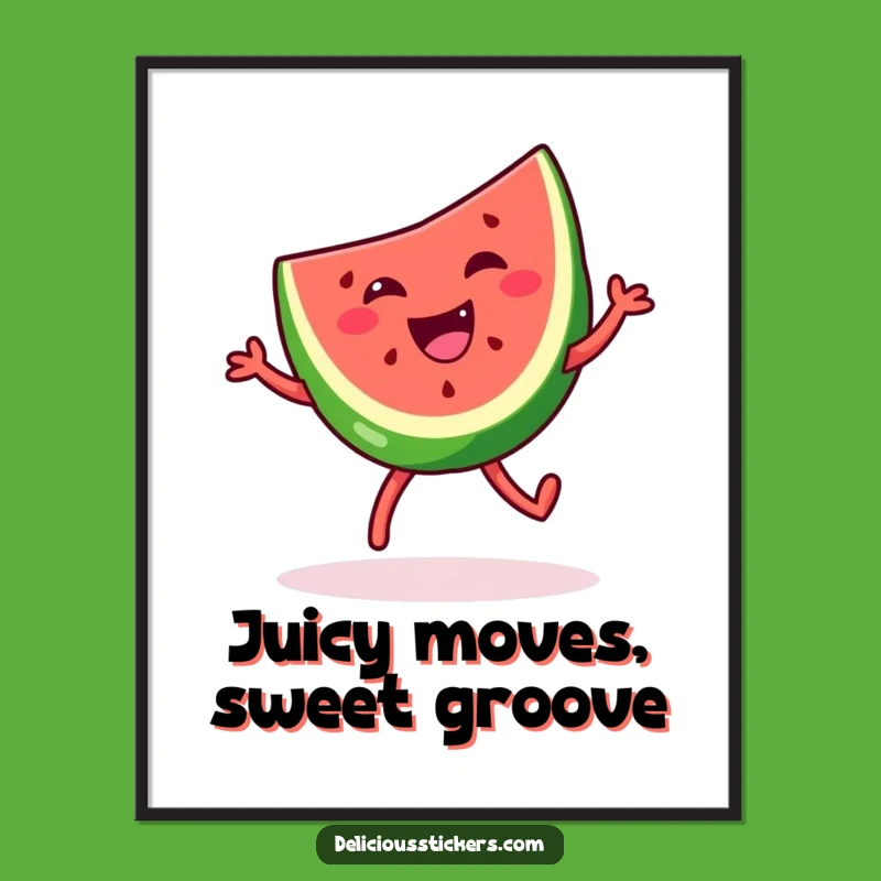 Free Printable Watermelon Wall Art - Funny Dancing Fruit Downloadable Decor!