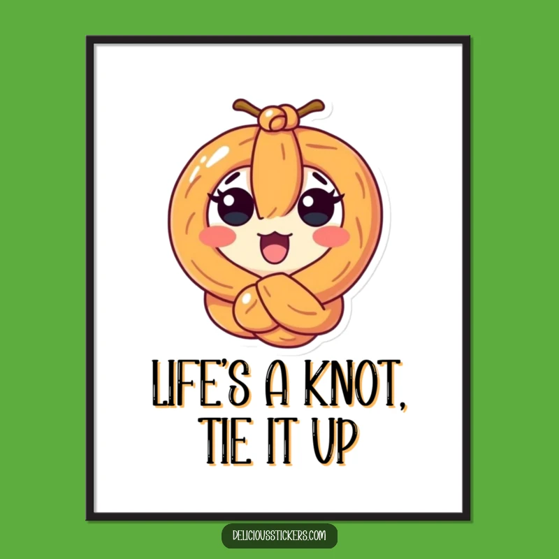 Funny Free Printable Wall Art: Pre tzel's Knotty Character!