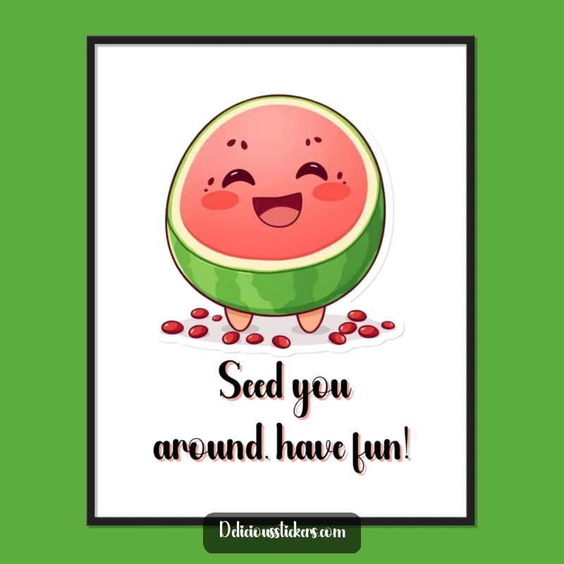 Funny Free Printable Wall Art: Watermelon Slice Grin, Downloadable Decor