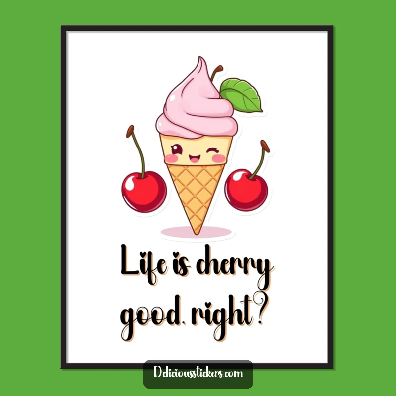 Funny Free Printable Wall Art: Witty Ice Cream Cone, Sweet Decor, Humorous Download.