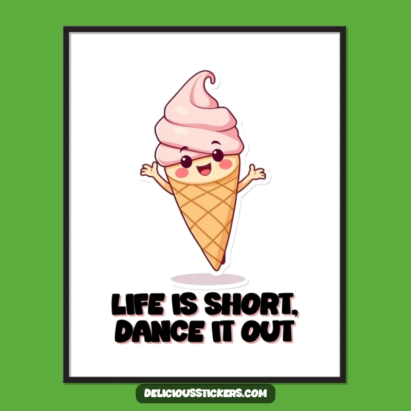 Free Printable Wall Art: Hilarious Dancing Ice Cream Cone, Bringing Fun to Your Home Decor
