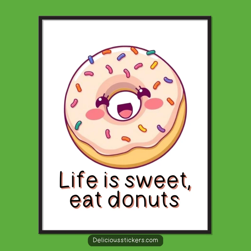 Funny Free Printable Wall Art: Bouncing Donut - Sweet & Quirky Decor - Downloadable!