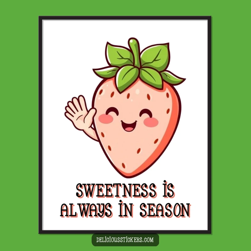 Free Printable Strawberry Wave Wall Art: Funny Downloadable Decor for Kitchens