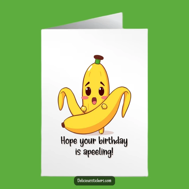 Free Printable Birthday Card: Surprised Banana Peel Gag, Instant Download