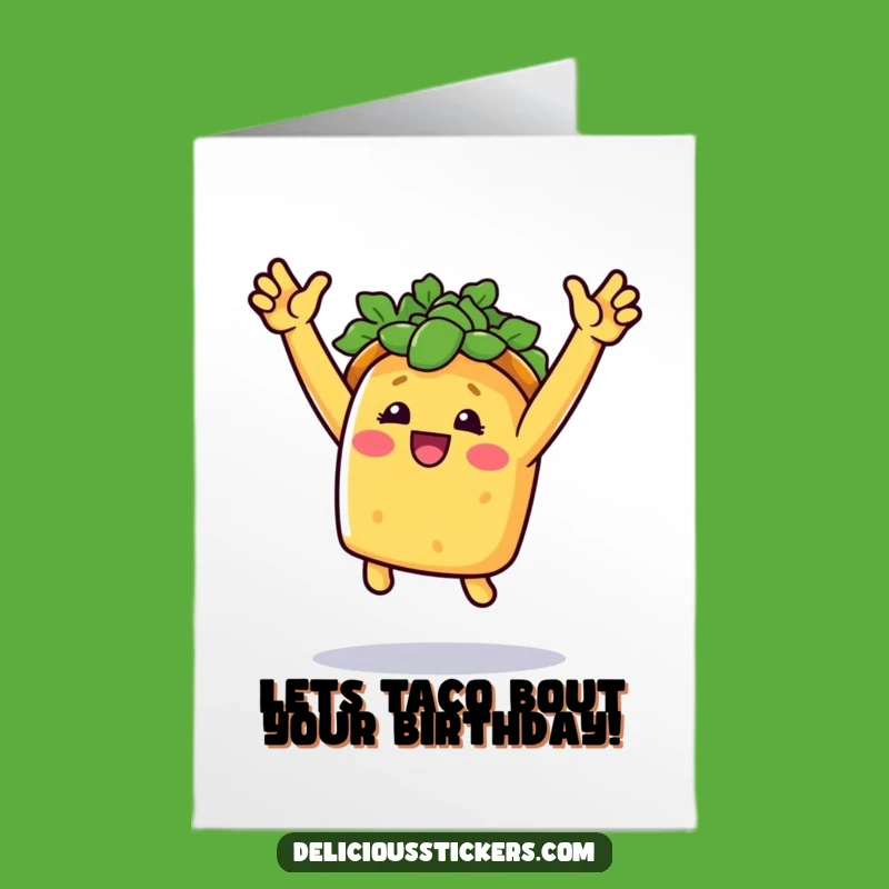 Free Printable Birthday Card: Triumphant Taco Jump for a Festive Downloadable Gift