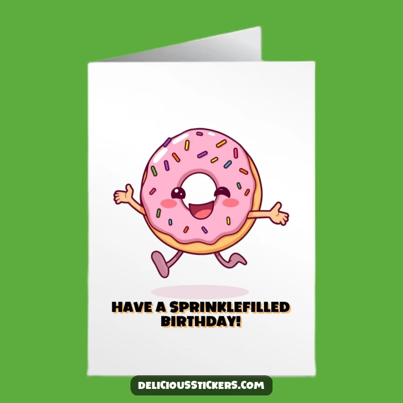 Free Printable Birthday Card: Joyful Donut Hops with Sprinkle-Filled Birthday Cheer