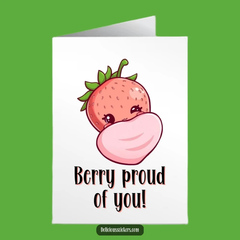 Free Printable Shy Strawberry Congrats Card - Cute & Funny Downloadable!