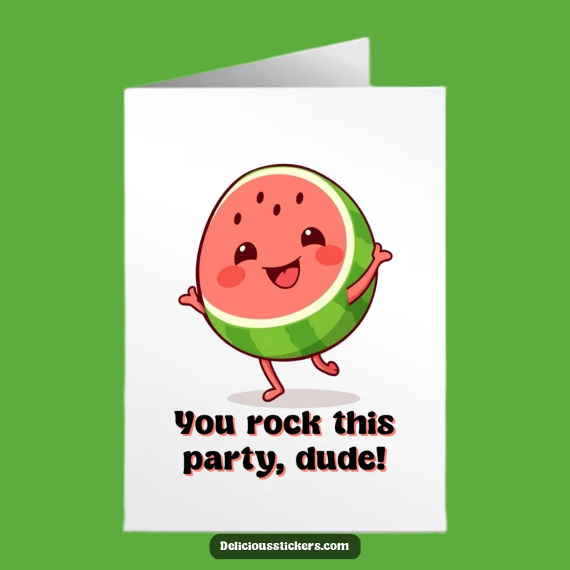 Free Printable Congrats Card: Dancing Watermelon - Silly Downloadable