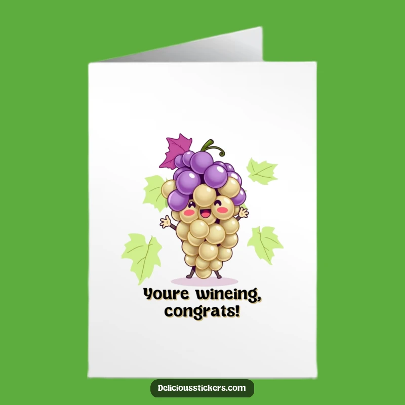 Free Printable Congrats Card: Grapes Dance a Happy Jig to Celebrate Your Success