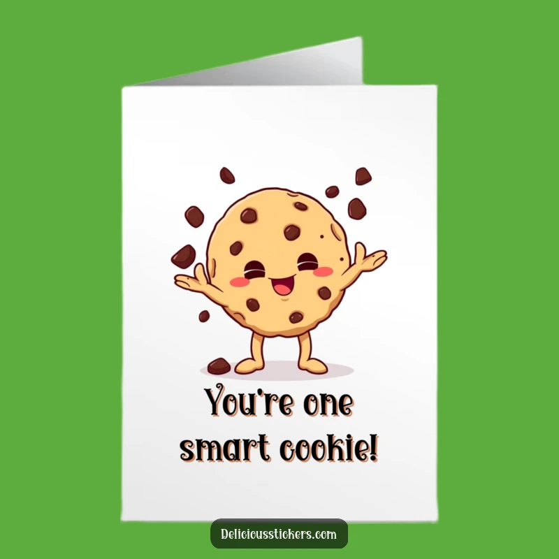 Free Printable Congrats Card: Juggling Cookie Wins! Funny Design Downloadable Gift
