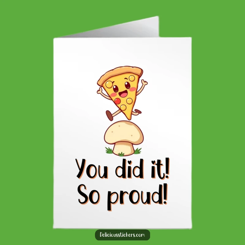 Free Printable Congrats Card: Pizza Jump, Funny Downloadable Achievement Gift