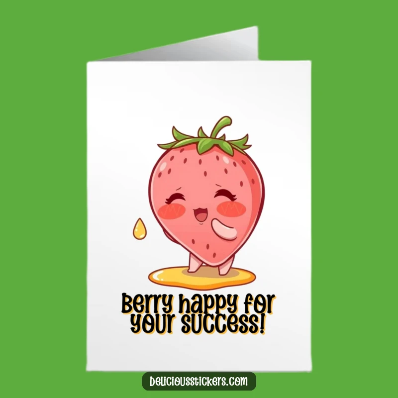Free Printable Congrats Card: Strawberry's Sweet Win, Funny Downloadable Gift