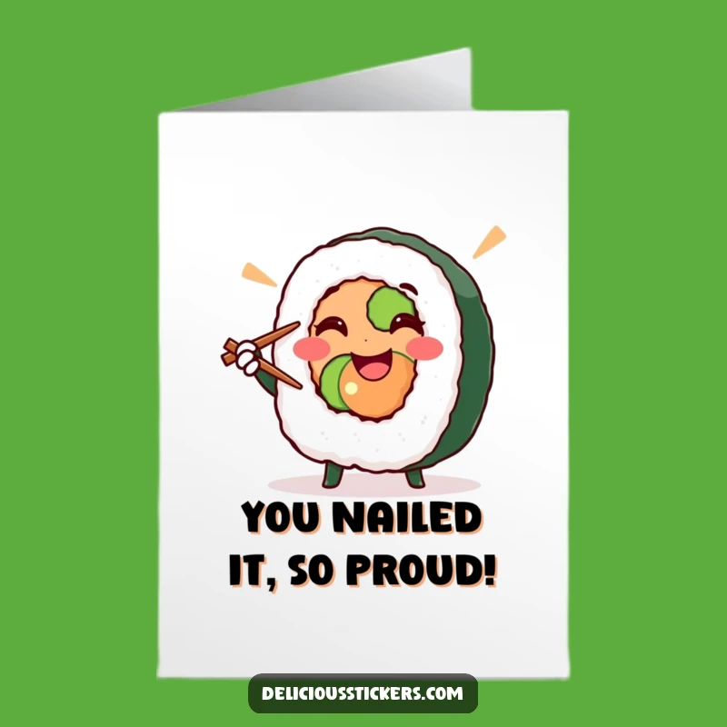 Free Printable Congrats Card: Victorious Sushi, Big Win, Downloadable Art.