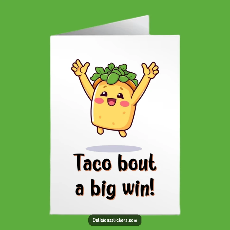 Free Printable Congratulations Card: Triumphant Taco Jump for a Delicious Downloadable Gift