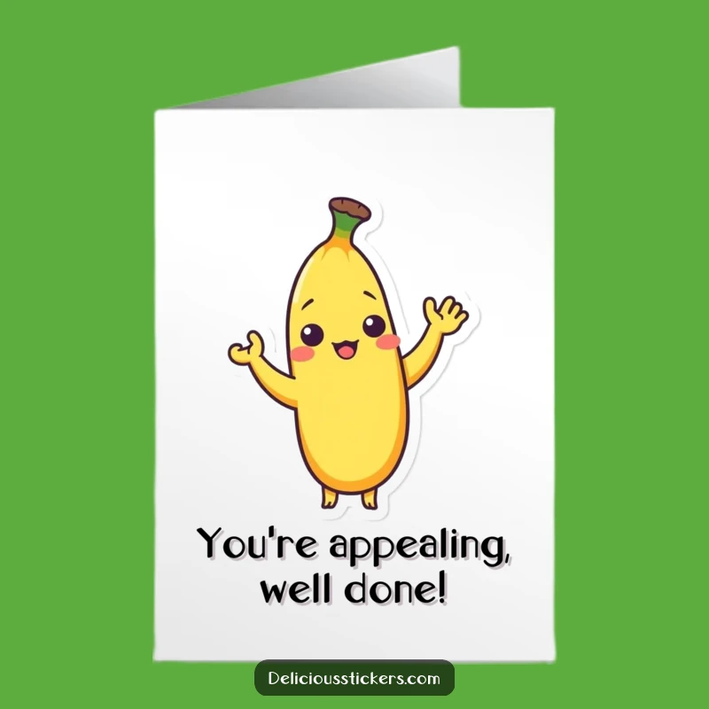 Free Printable Shy Banana Congrats Card: A Bashful Wave for Your Success!