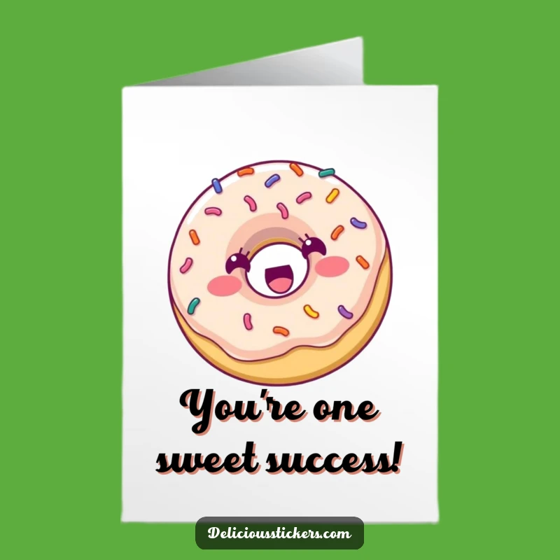 Free Printable Congrats Card: Bouncing Donut Joy! Hilarious Success - Instant Download!