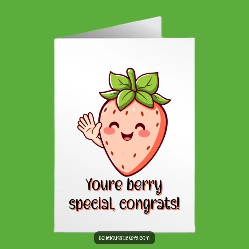 Free Printable Strawberry Congrats Card: Fruity & Funny Downloadable Gift for Victories