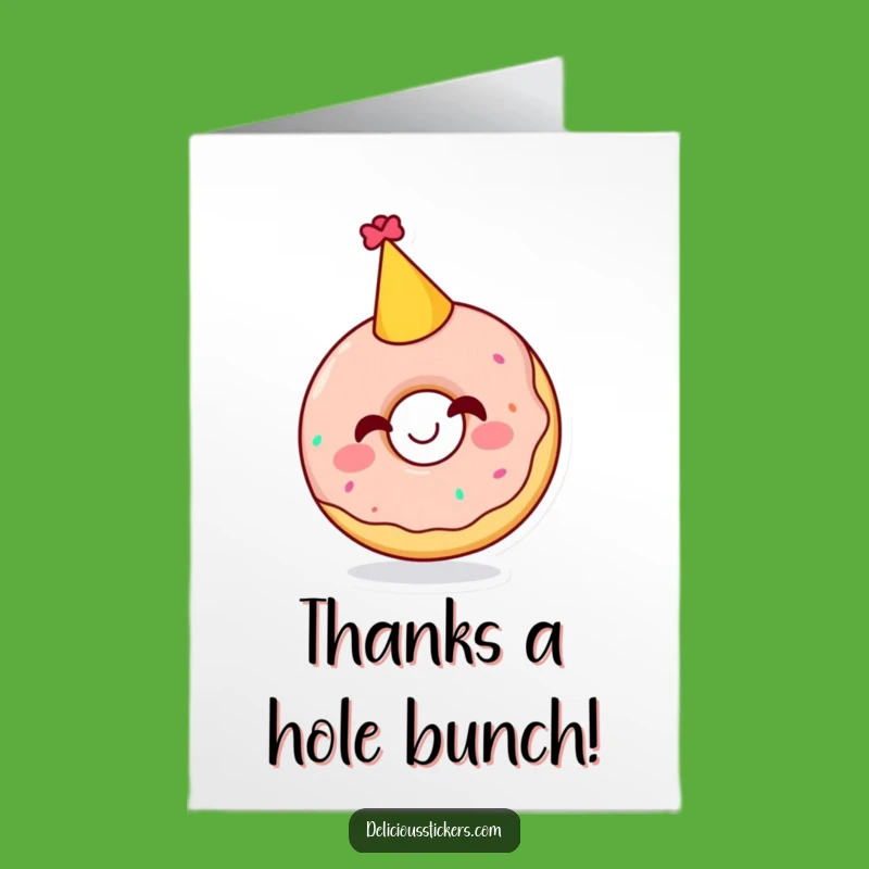 Free Printable Donut Thank You Card: Giggling Pastry Downloadable Gratitude