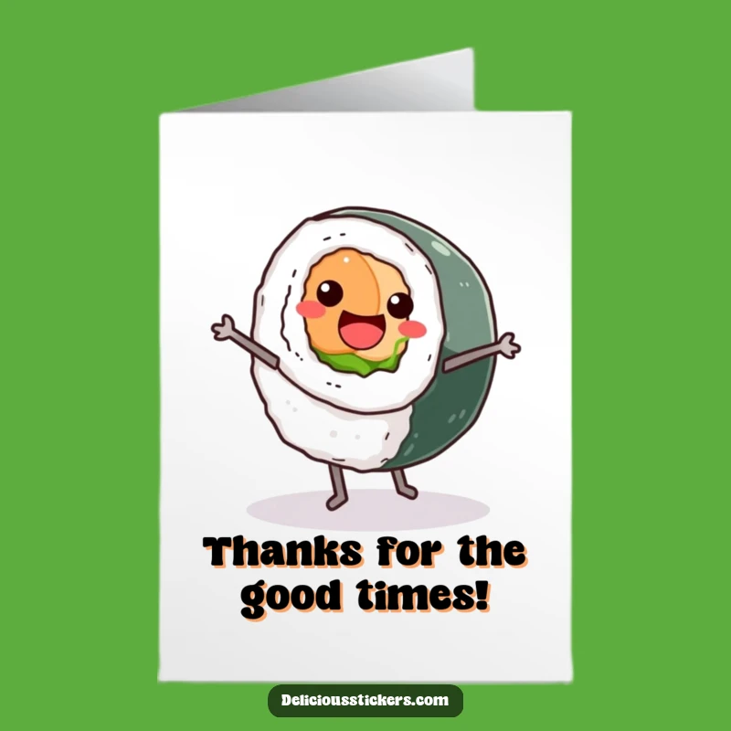 Free Printable Funny Sushi Thank You Card - Grateful Downloadable Gift