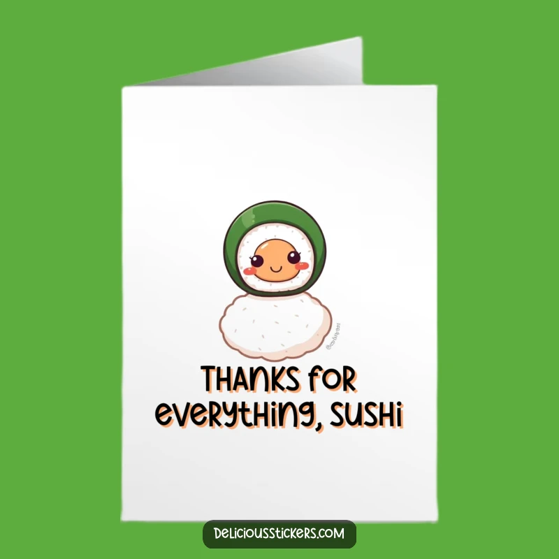 Free Printable Sushi Thank You Card: Balanced Downloadable Gift for Sweet Gratitude