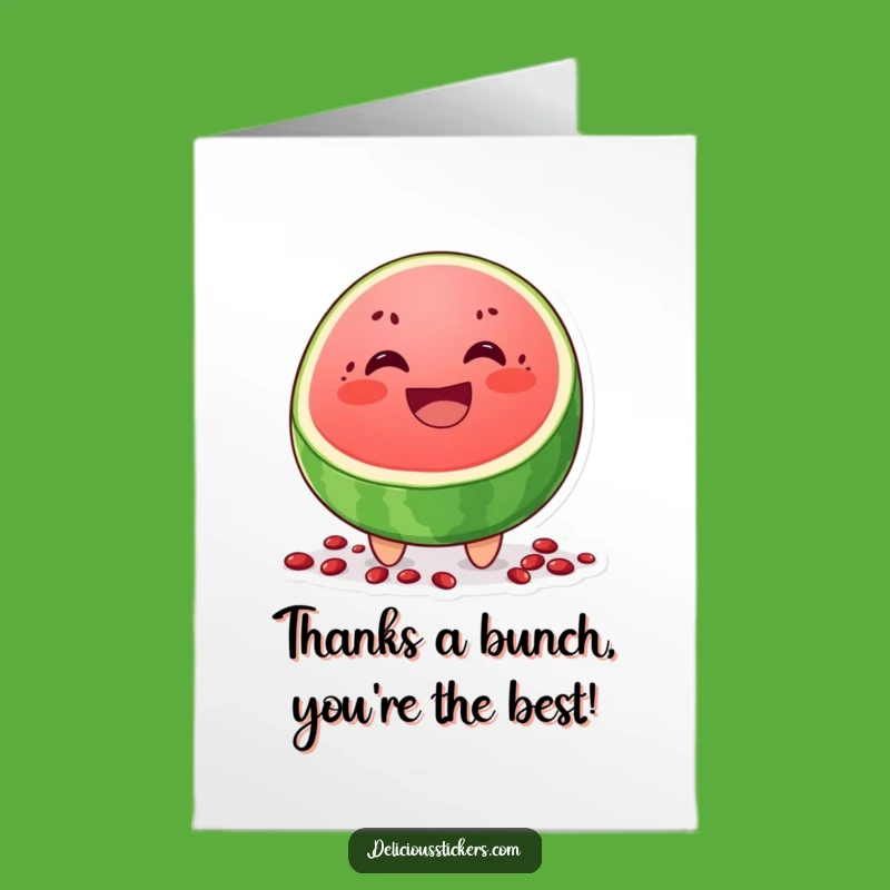 Free Printable Thank You Card: Funny Watermelon Grin, Instant Download