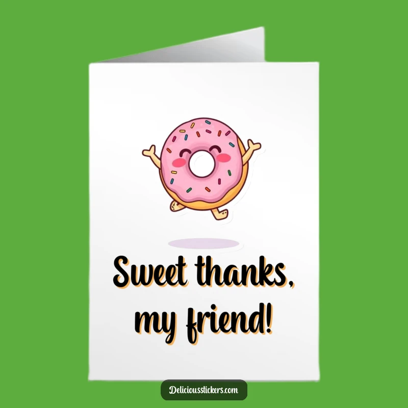 Free Printable Thank You Card: Dancing Donut, Sweet Gratitude, Funny Downloadable Gift