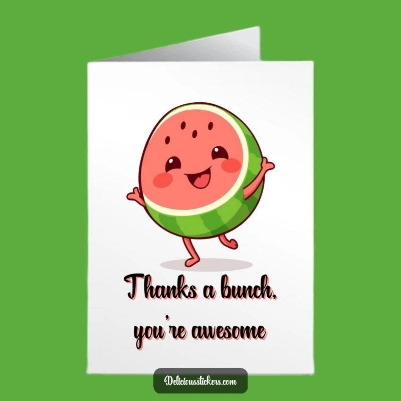 Free Printable Thank You Card: Dancing Watermelon - Fruity Downloadable