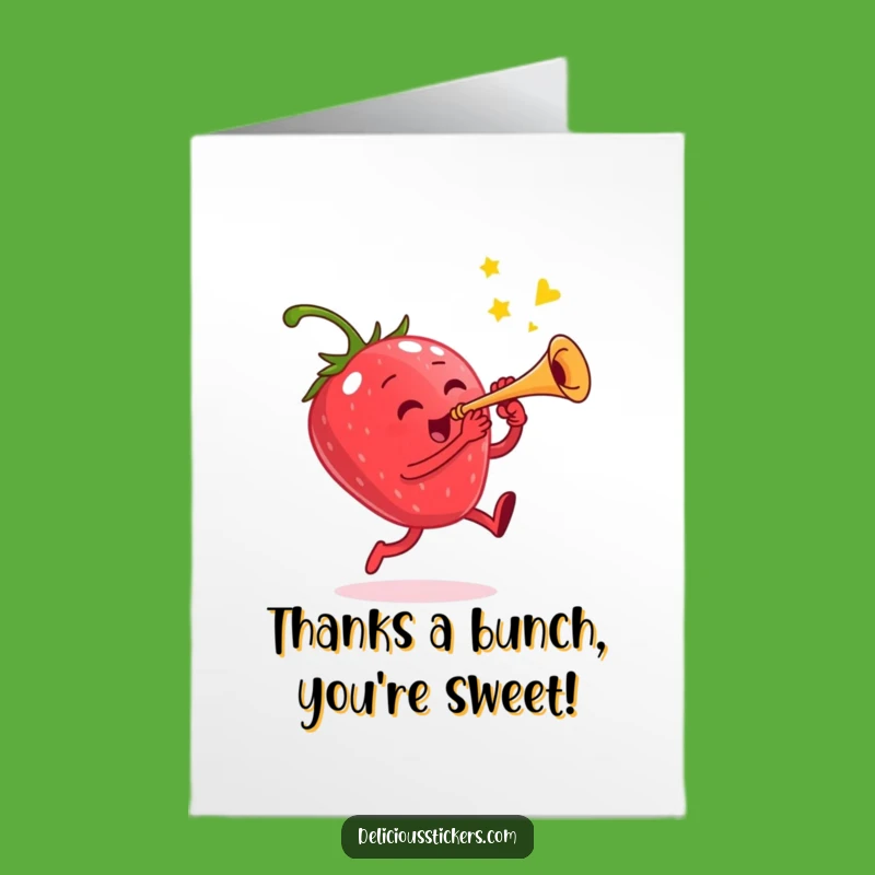 Funny Free Printable Strawberry Thank You Card: A Berry Musical Note of Thanks