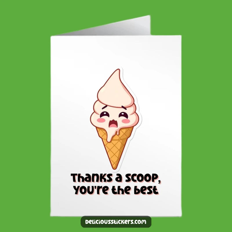 Free Printable Thank You Card: Amazed Ice Cream Cone - Funny Downloadable