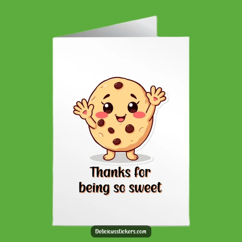 Free Printable Thank You Card: Waving Cookie Pal, Sweet Humorous Downloadable Gift