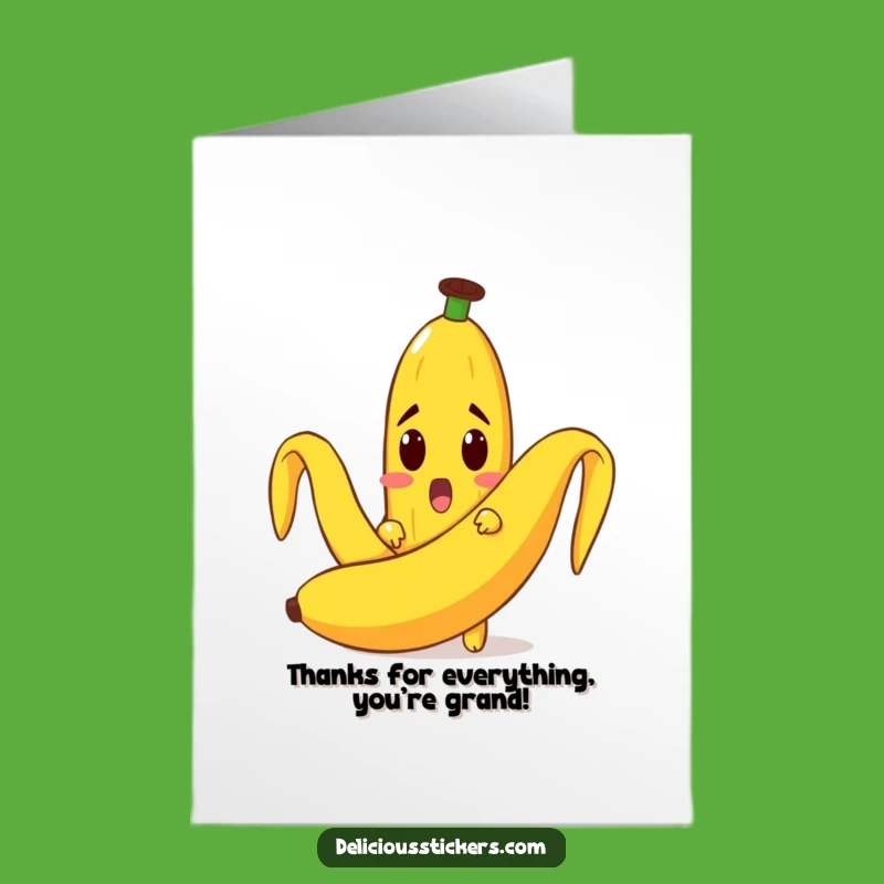 Free Printable Thank You Card: Funny Banana Peel Surprise, Instant Download