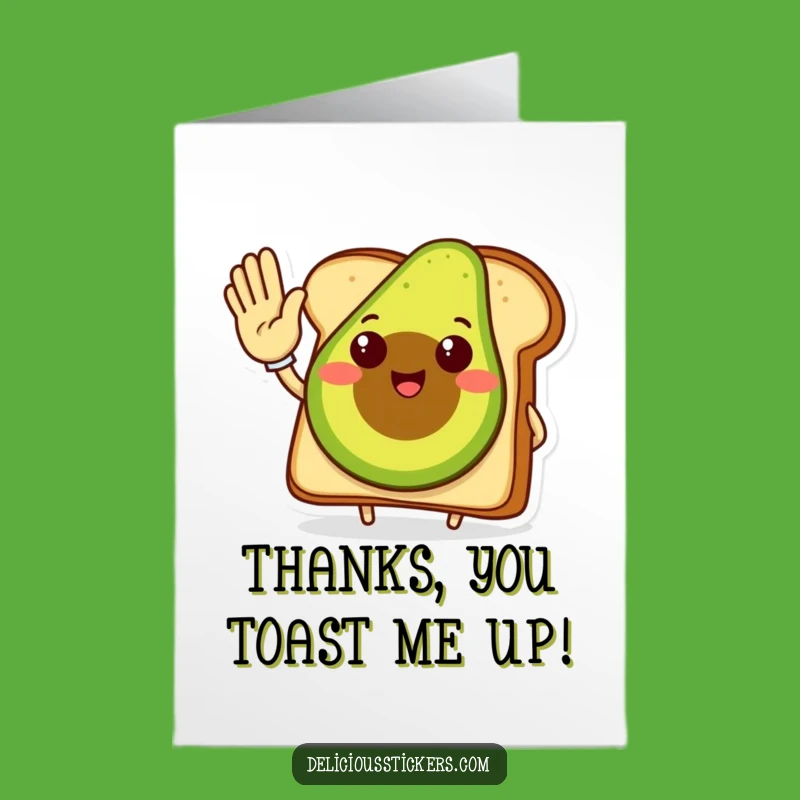 Free Printable Avocado Toast Thank You Card: Funny Downloadable High Five Gift