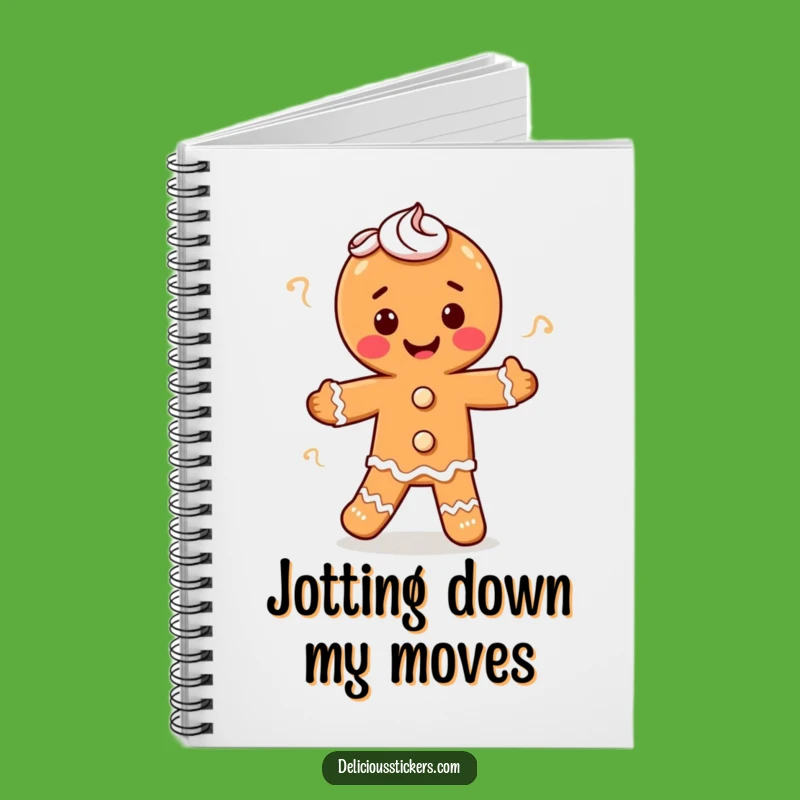 Funny Gingerbread Man Notebook - Sweet Jigging Baker Journal for Notes