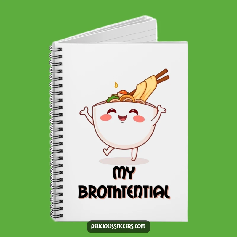 Funny Ramen Bowl Dance Notebook: Jot Down Laughs with Joyful Cartoon Noodles