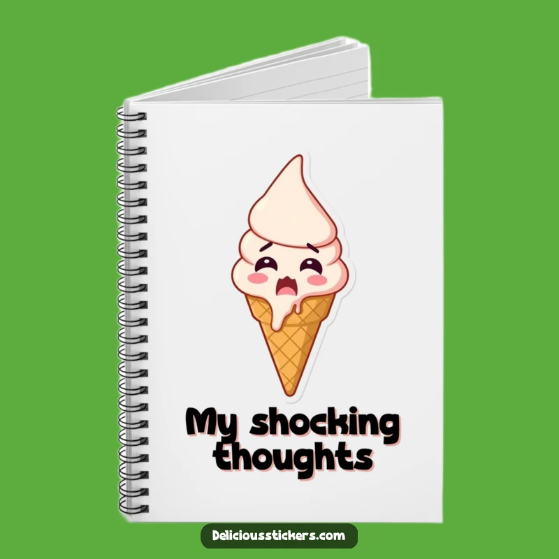 Funny Shocked Ice Cream Notebook: Jot Down Ideas with Melting Excitement