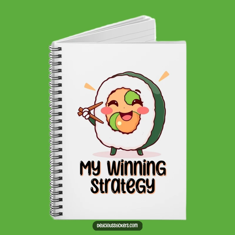 Funny Sushi Roll Notebook - Victory Pose Journal for Foodie Notes