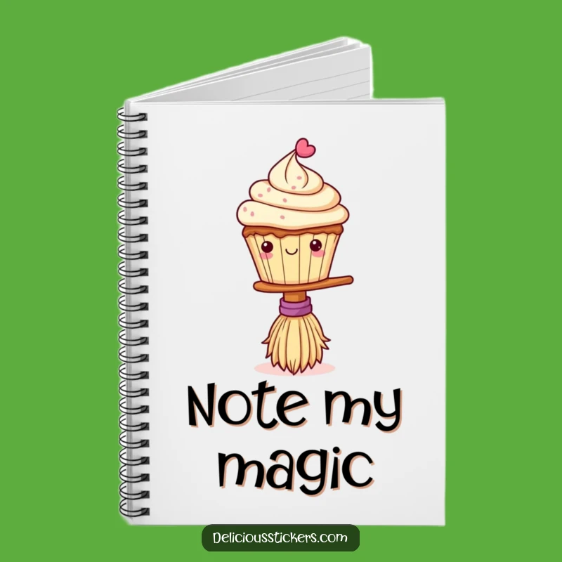 Funny Cupcake Broom Balance Notebook - Whimsical Journal for Ideas