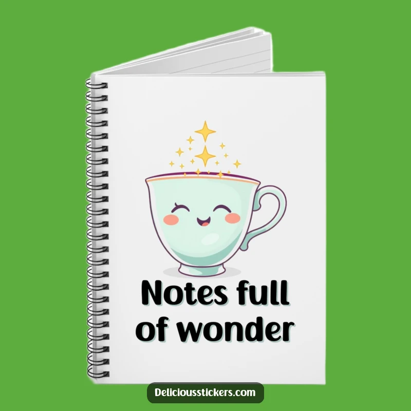 Funny Teacup Notebook - Winking Character Pages, Ideal Funny Gift!
