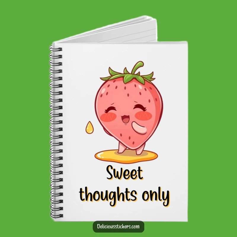 Funny Strawberry Syrup Notebook: Blushing Berry Catches Drop, Journal Gift!